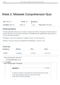 NR 509 Week 2: Midweek Comprehension Quiz : Advanced Physical Assessment-Williams Graded A