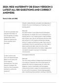 2024 HESI MATERNITY OB EXAM VERSION 2 LATEST ALL 100 QUESTIONS AND CORRECT ANSWERS