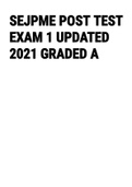 Exam (elaborations) SEJPME POST TEST EXAM 1 