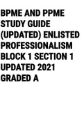 Exam (elaborations) BPME and PPME Study Guide (UPDATED) ENLISTED PROFESSIONALISM Block 1 Section 1 