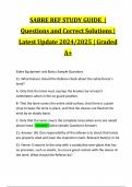 SABRE REF STUDY GUIDE &vert; Questions and Correct Solutions &vert; Latest Update 2024&sol;2025 &vert; Graded A&plus;