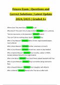 Fences Exam &vert; Questions and Correct Solutions &vert; Latest Update 2024&sol;2025 &vert; Graded A&plus;