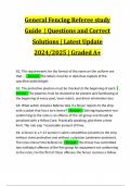 General Fencing Referee study Guide &vert; Questions and Correct Solutions &vert; Latest Update 2024&sol;2025 &vert; Graded A&plus;