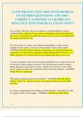 CLUB PIRATES TEST 2024 WITH 400 REAL  EXAM PREP QUESTIONS AND 100&percnt;  CORRECT ANSWERS&sol; CLUB PIRATES  PRACTICE TEST FOR REAL EXAM &lpar;NEW&excl;&rpar; 
