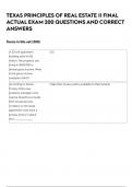 TEXAS PRINCIPLES OF REAL ESTATE II FINAL ACTUAL EXAM 200 QUESTIONS AND CORRECT ANSWERS