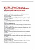WGU D431 - Digital Forensics in Cybersecurity Newest 2024&sol;25 RATED A&plus; WITH COMPLETE SOLUTION
