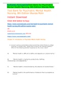 NURSING PSYCHIATRITest Bank for Psychiatric Mental Health Nursing, 8th Edition Wanda Mohr