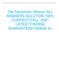 Old-Testament_Mission ALL ANSWERS SOLUTION 100% CORRECT FALL -2021 LATEST FINDING GUARANTEED GRADE A+