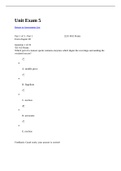 BIO 251 - Unit Exam 5&period; Questions and Answers&period; A&plus; Complete Guide&period;