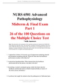 NURS 6501 Advanced Pathophysiology Midterm & Final Exam Part 1