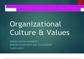 Organizational Culture & Values Presentation ALL ANSWERS 100&percnt; CORRECT GUARANTEED GRADE A&plus; FALL -2021