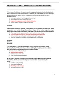 HESI RN MATERNITY EXAM QUESTIONS AND ANSWERS set 2