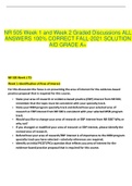 NR 505 Week 1 and Week 2 Graded Discussions ALL ANSWERS 100% CORRECT FALL-2021 SOLUTION AID GRADE A+