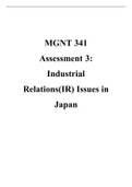 MGNT 341 Assessment 3: Key Employment/Industrial relations issues facing Australian Company in Japan/US & their Recommendations 