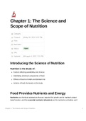Class notes Nutrition (HUN2201)  Scientific American Nutrition for a Changing World, ISBN: 9781319213305 Chapter 1