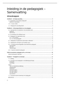 Samenvatting - Inleiding in de pedagogiek - Hoofdstuk 6 t/m 8 - Pedagogiek