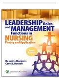 Test bank for Leadership Roles and Management Functions in Nursing 10th Edition