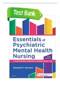 Test Bank for Essentials of Psychiatric Mental Health Nursing 3rd Edition by Varcarolis