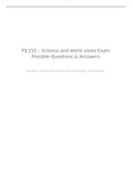 FIL155 – Science and world views Exam Possible Questions & Answers
