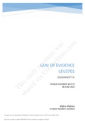 LEV3701 Law of Evidence Assignment 1 2021.