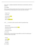 Week 1 PART I & II&colon; LEADERSHIP&comma; MANAGEMENT&comma; PROFESSIONALISM & ORGANIZATIONAL CONCEPTS ALL  QUESTIONS AND ANSWERS