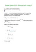 College Algebra Unit 4 - Milestone 4 with answers!!
