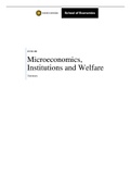 Microeconomics, Institutions and Welfare - Summary