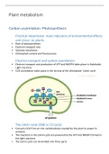 Lecture notes Plant metabolism Course 9 Molecular Plant biology  