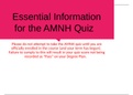 NURS C475 Essential Information for the AMNH Quiz | Download To Score an A.