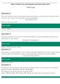 Week 4 Statistics Quiz with Question And Answer Rated 100%