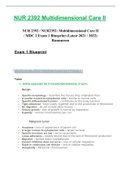 NUR 2392 / NUR2392: Multidimensional Care II / MDC 2 Exam 1 Blueprint (Latest 2021 / 2022) Rasmussen  College