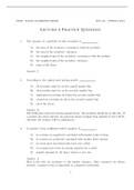 FIN 421 Lecture 6 Practice Questions with Answers: Arizona State University