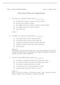 FIN 421 Lecture 6 Practice Questions with Answers&colon; Arizona State University