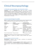 Samenvatting Klinische Neuropsychologie, ISBN: 9789024402830  Clinical Neuropsychology