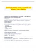   Optics Dispensing Exam Questions And Answers 100&percnt; Verified&period;