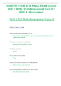 NUR2755 / NUR 2755 FINAL EXAM (Latest 2021 / 2022): Multidimensional Care IV / MDC 4 - Rasmussen