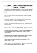 C&period;O- Final UPDATED Exam Questions and  CORRECT Answers