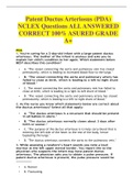 Patent Ductus Arteriosus (PDA) NCLEX Questions ALL ANSWERED CORRECT 100% ASURED GRADE A+