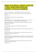 Basic Electrical Theory Chapter 1 Final Exam Questions