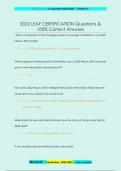 2022 LEAF CERTIFICATION Questions &  100&percnt; Correct Answers