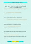2021 LEAF CERTIFICATION Questions &  100&percnt; Correct Answers