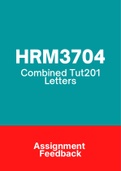 HRM704 - Assignment Tut201 feedback (Questions & Answers) (2017-2021) 