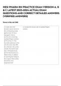 HESI PHARM RN PRACTICE EXAM VERSION A&comma; B & C LATEST 2024-2025 ACTUAL EXAM QUESTIONS AND CORRECT DETAILED ANSWERS &lpar;VERIFIED ANSWERS&rpar; 