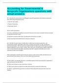 Accounting for Governmental & Nonprofit Organizations questions with actual answers&period;