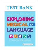 TEST BANK FOR EXPLORING MEDICAL LANGUAGE, 10TH EDITION, MYRNA LAFLEUR BROOKS, DANIELLE LAFLEUR BROOKS, ISBN: 9780323396455