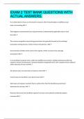 EXAM 2 TEST BANK QUESTIONS WITH ACTUAL ANSWERS&period;