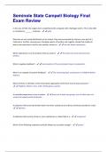 Seminole State Campell Biology Final Exam Review  Questions And Answers Rated A&plus; New Update Assured Satisfaction