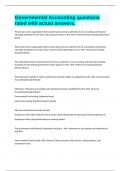 Governmental Accounting questions rated with actual answers&period;