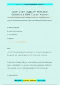 Exam Cram NCLEX-PN PRACTICE  Questions & 100&percnt; Correct Answers