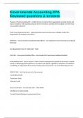 Governmental Accounting-CPA Reviewed questions & answers